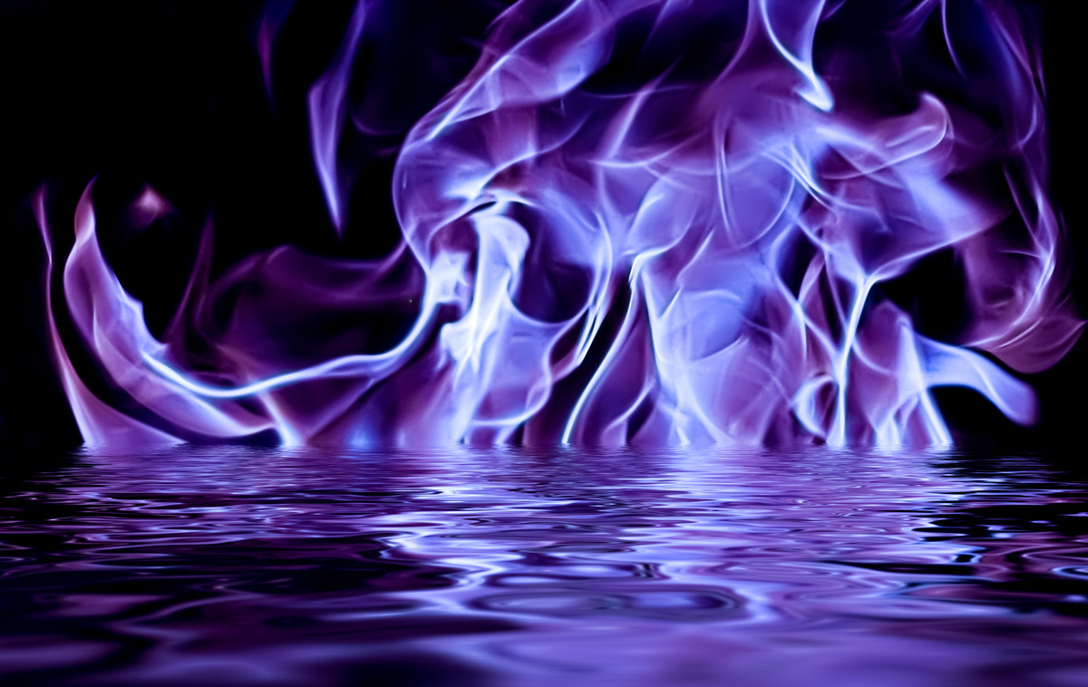 Abstract Purple Smoke in Water as Minimal Background, Magic Backdrop and Flow Design